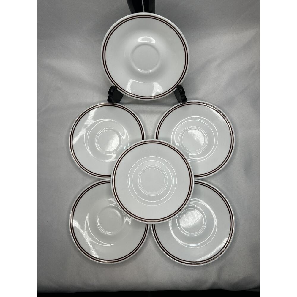 Vintage CORELLE Batik Cups & Saucers Brown Button Flowers Floral Set of 6 - Picture 4 of 6